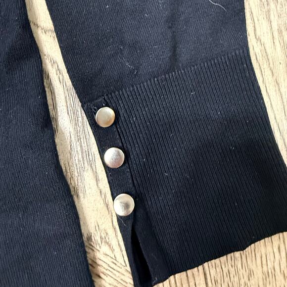 Chico’s Black Long Sleeve Sweater Button‎ Cuffs 2 Large - Picture 6 of 6